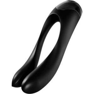 Vibromasseur doigt noir en forme de canne à sucre