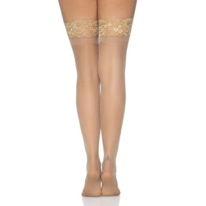 Cuisse transparente avec jarretière nude