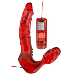 Dildo strap-on sans harnais rouge