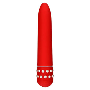 Mini vibromasseur rouge en forme de diamant