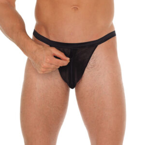 String noir pour homme avec étui