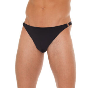 String noir pour homme avec connecteurs métalliques