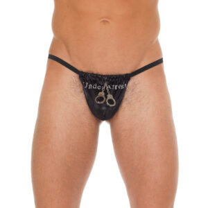 String noir pour homme avec poche pour menottes