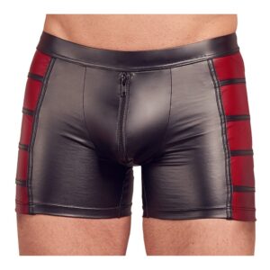 Pantalon mat noir et rouge