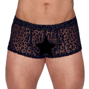 Pantalon noir transparent à motifs animaliers