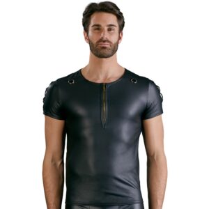 Chemise droite noire mate