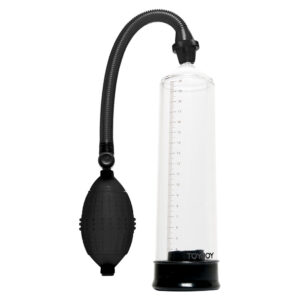Pompe à pénis noire et transparente