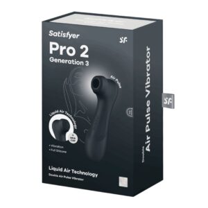 Stimulateur de plaisir noir avec technologie Air Pulse