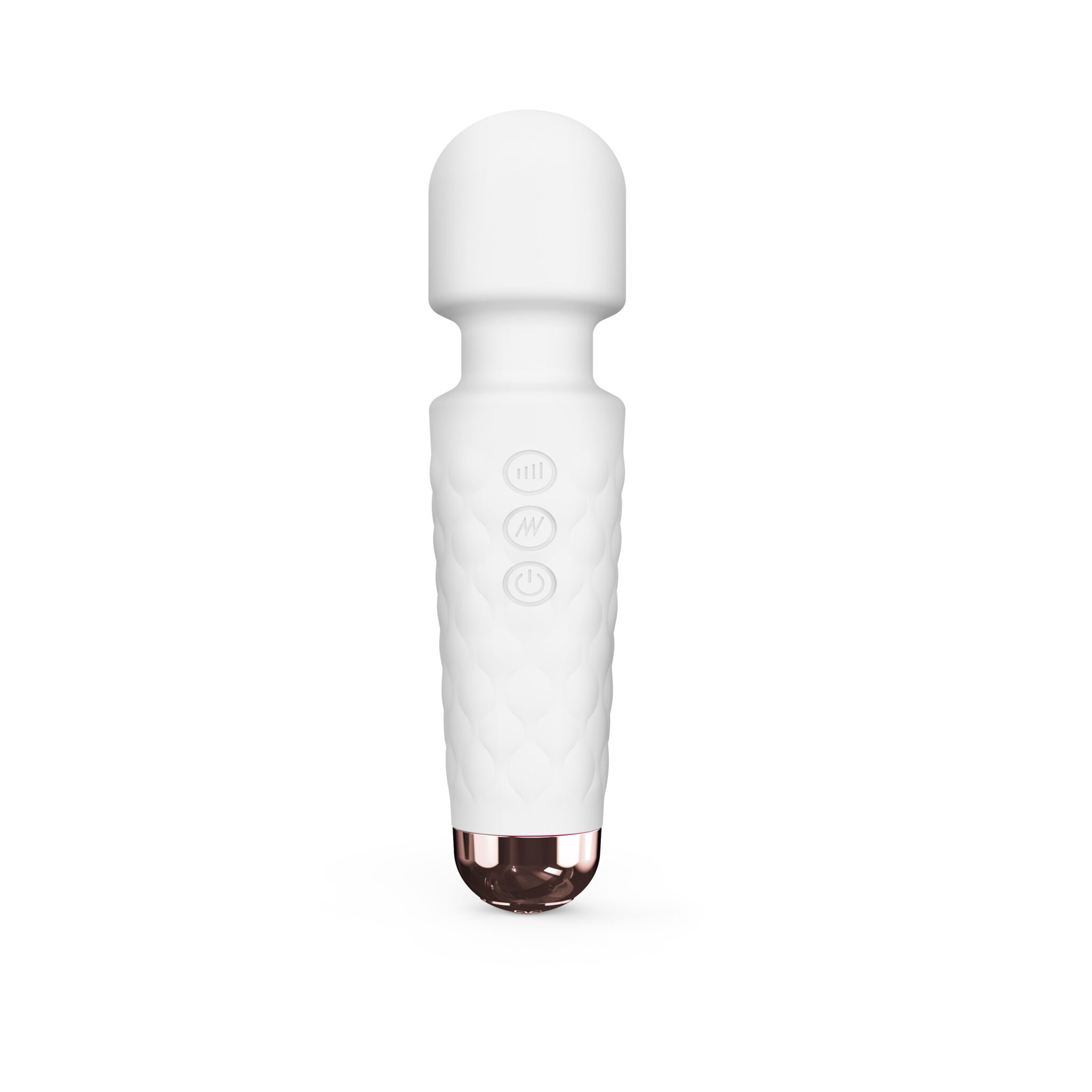 Vibromasseur compact doré et blanc
