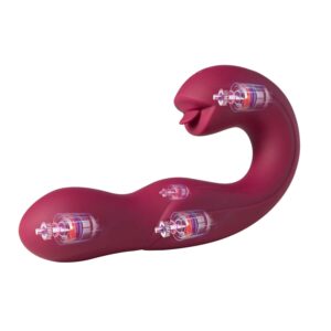 Vibrateur rotatif violet avec tête télécommandée pour le point G et lécheur de clitoris