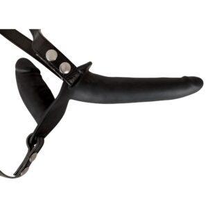 Dildo double noir avec harnais