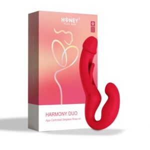 Harnais vibrant avec tapotement rouge