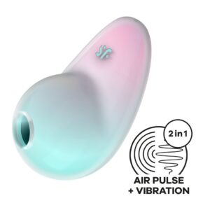 Vibromasseur à ondes de pression vert et rose