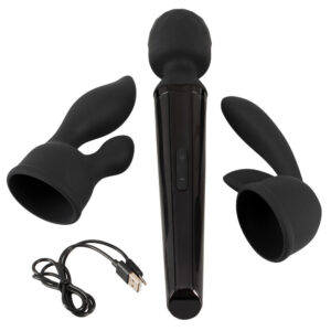 Vibromasseur baguette puissant avec accessoires