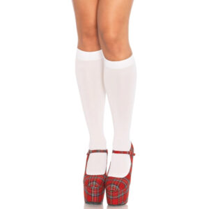 Mi-bas en nylon blanc