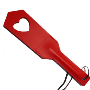 Paddle en cuir rouge cœur