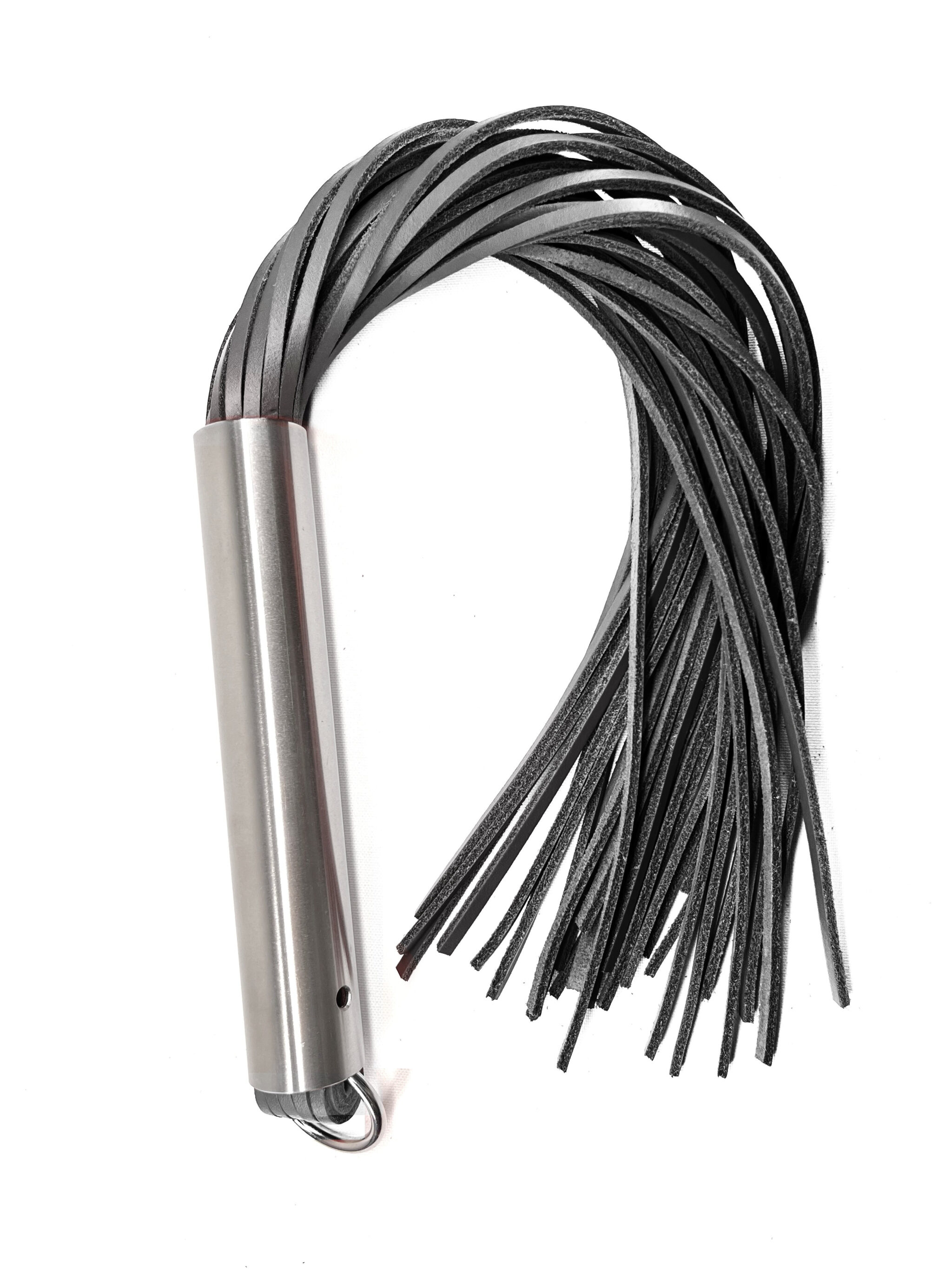 Martinet en cuir avec manche en métal pour homme