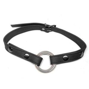 Anneau en cuir noir