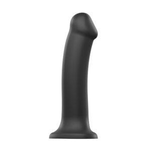 Dildo en silicone noir flexible à double densité