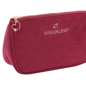 Pochette en velours rouge