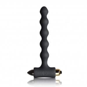 Plug anal noir avec perles sensuelles