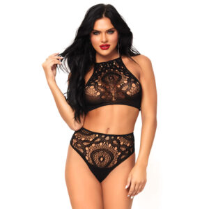 Haut en dentelle taille haute