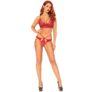 Ensemble Bralette en Dentelle Rouge