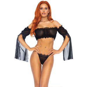 Bandeau en mesh avec G-String pour femme