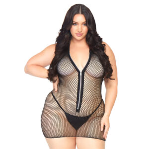 Robe en résille à zip taille plus