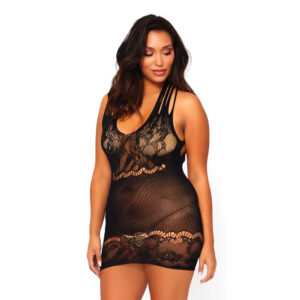Robe mini en dentelle florale opaque pour femme