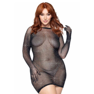 Robe strass gantée pour femme