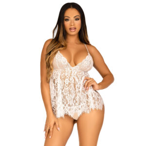Nuisette en dentelle avec culotte string