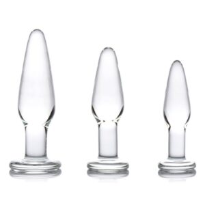 Plug anal en verre trois pièces