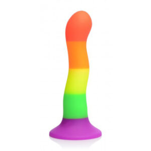 Gode en silicone arc-en-ciel avec harnais