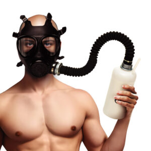 Masque à gaz avec inhalateur et bouteille