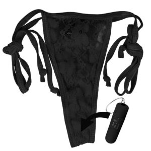 Vibromasseur télécommandé noir pour lingerie