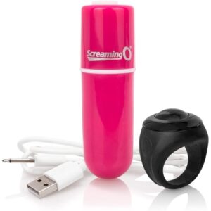 Vibromasseur télécommandé rose à stimulation intense