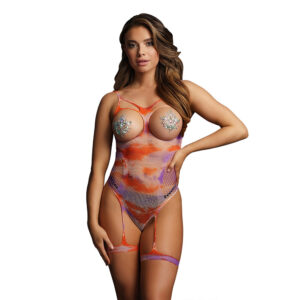 Teddy ouvert à motifs tie dye avec bretelles
