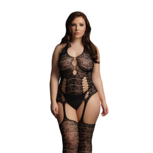 Bodystocking en dentelle à bretelles