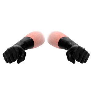 Gants en latex noir courts