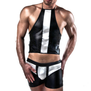 Shorts et haut en noir et blanc femme
