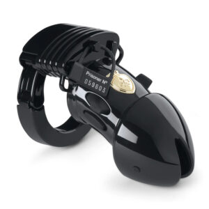 Cage de chasteté noire avec stimulation électrique
