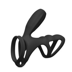 Cockring avec vibromasseur clitoridien noir