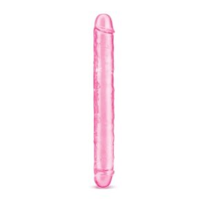 Gode double ultra en silicone rose