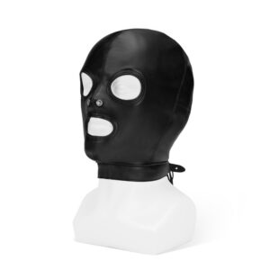Cagoule noire avec ouvertures pour yeux, nez et bouche