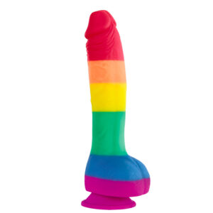 Dildo réaliste en silicone avec boules multicouleurs