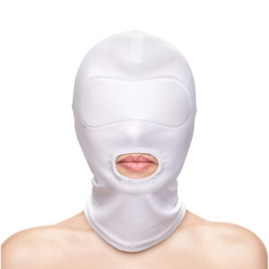 Cagoule blanche avec ouverture pour la bouche