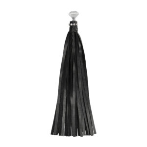 Flogger en cuir avec clous en diamant