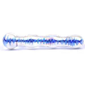 Gode en verre ondulé bleu