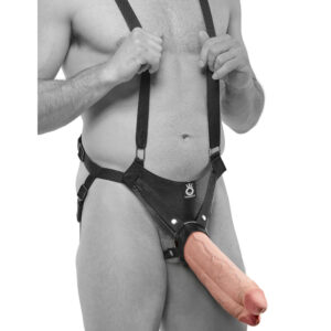 Strap-On Hollow Deux Coqs À Pénis Flesh